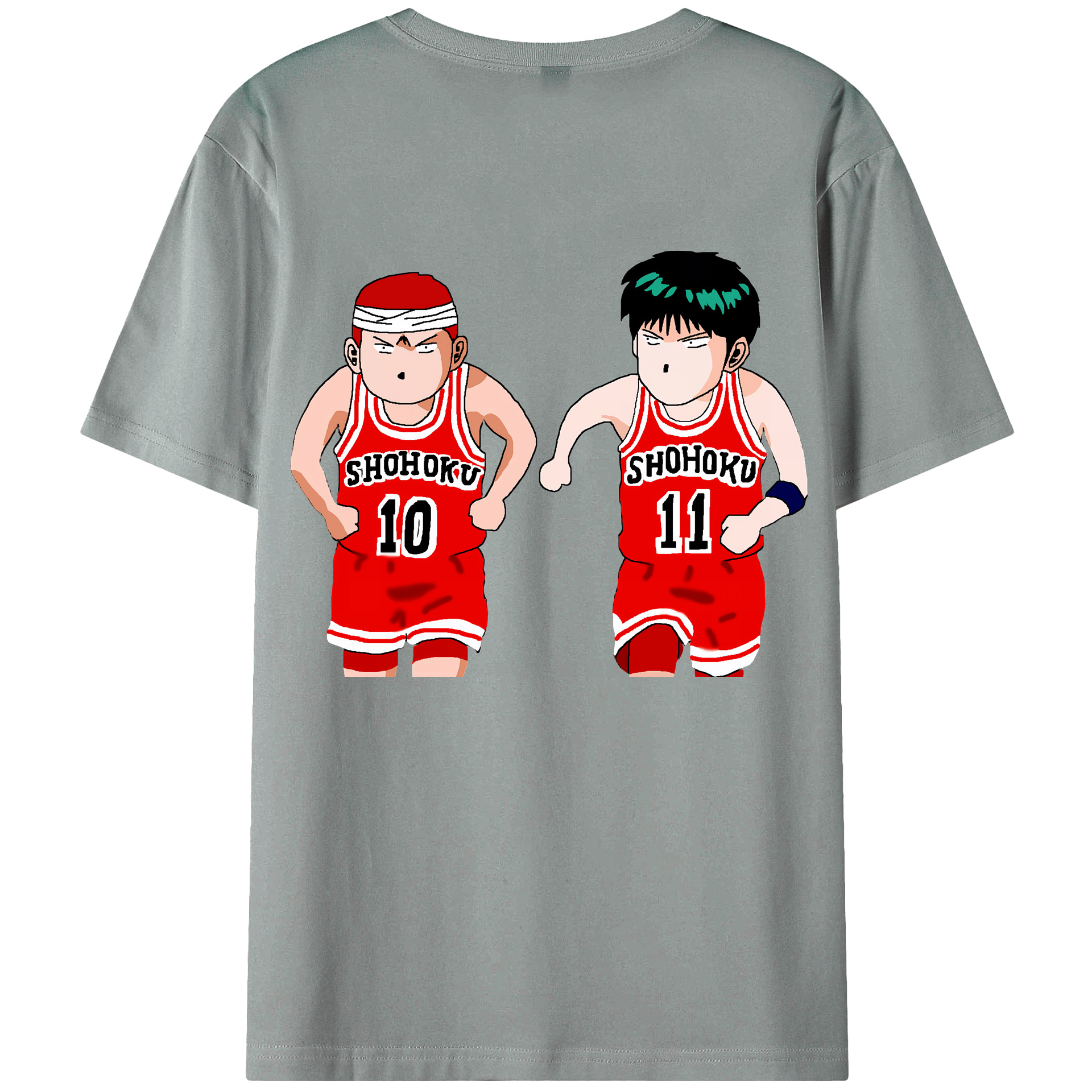 （画像用） SLAM DUNK／スラムダンク 綿100％ メンズ半袖Tシャツ（バックプリント） 通気性